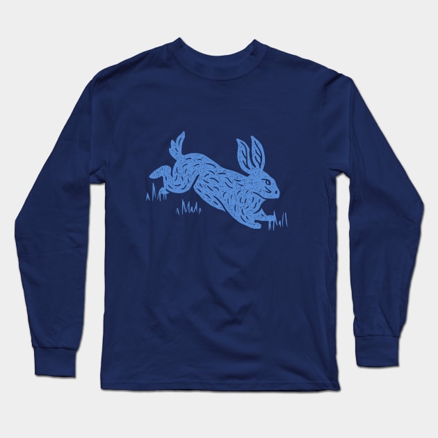 Happy Easter Blue Bunny Long Sleeve T-Shirt by nancy.hajjar@yahoo.com